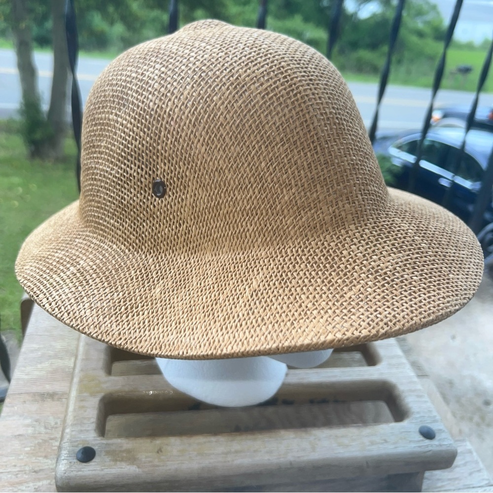 Woven SafariHelmet VTG Adjustable Tan Beekeeper Hat Retro Utility 1980s - Picture 2 of 8